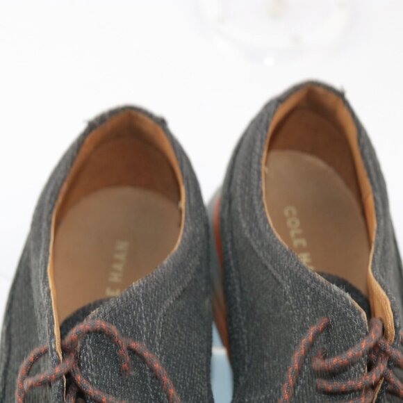Cole Haan Mens Lunargrand Oxford Sneaker Size 10 Black Gray Denim Casual Shoe - Picture 11 of 14